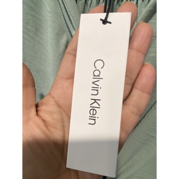 NWT Calvin Klein Wrap Mini Dress Womens Medium Icy Color V-Neck Long Sleeve Sz M - Picture 8 of 10